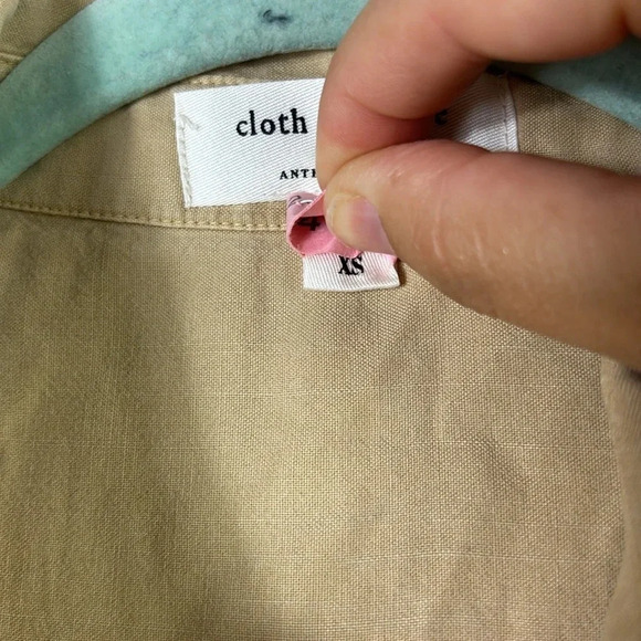 Cloth & Stone Anthropologie Utility Romper Beige Sleeveless with sash Size XS - Picture 10 of 16